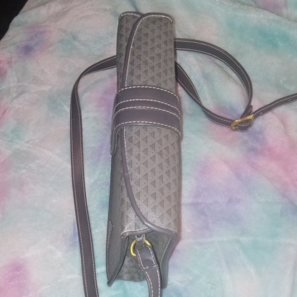 Vintage 1984 Liz Claiborne Brown Crossbody Bag with Geometric Pattern - Picture 10 of 10